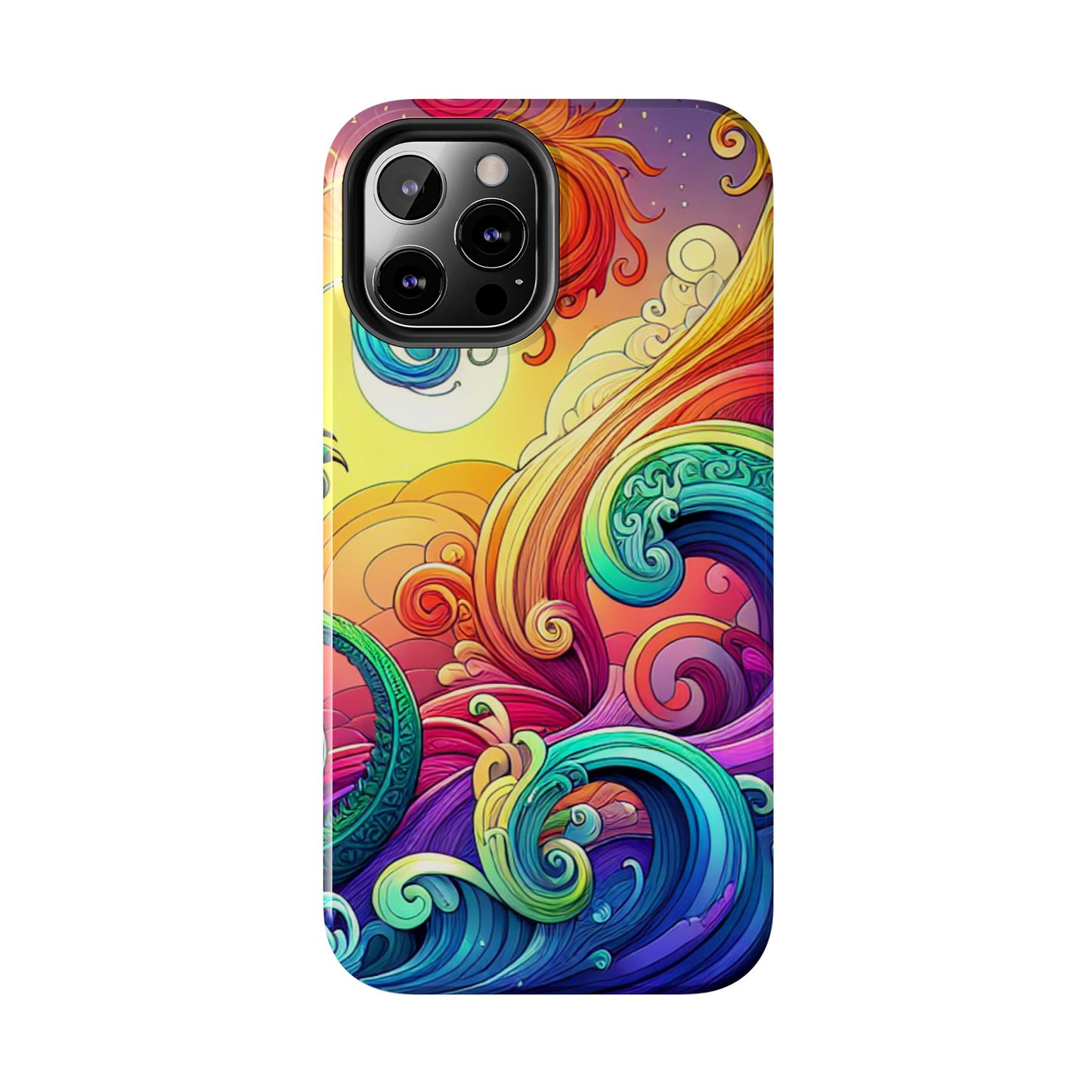Fantasy Ocean Waves Tough Phone Case - Colorful Protective Cover - for iPhone