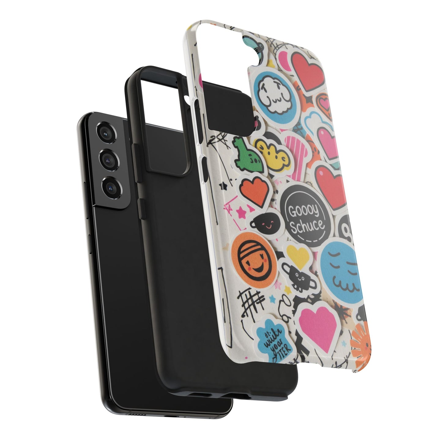 Colorful Stickers Phone Case - Fun & Trendy Tough Phone Cases