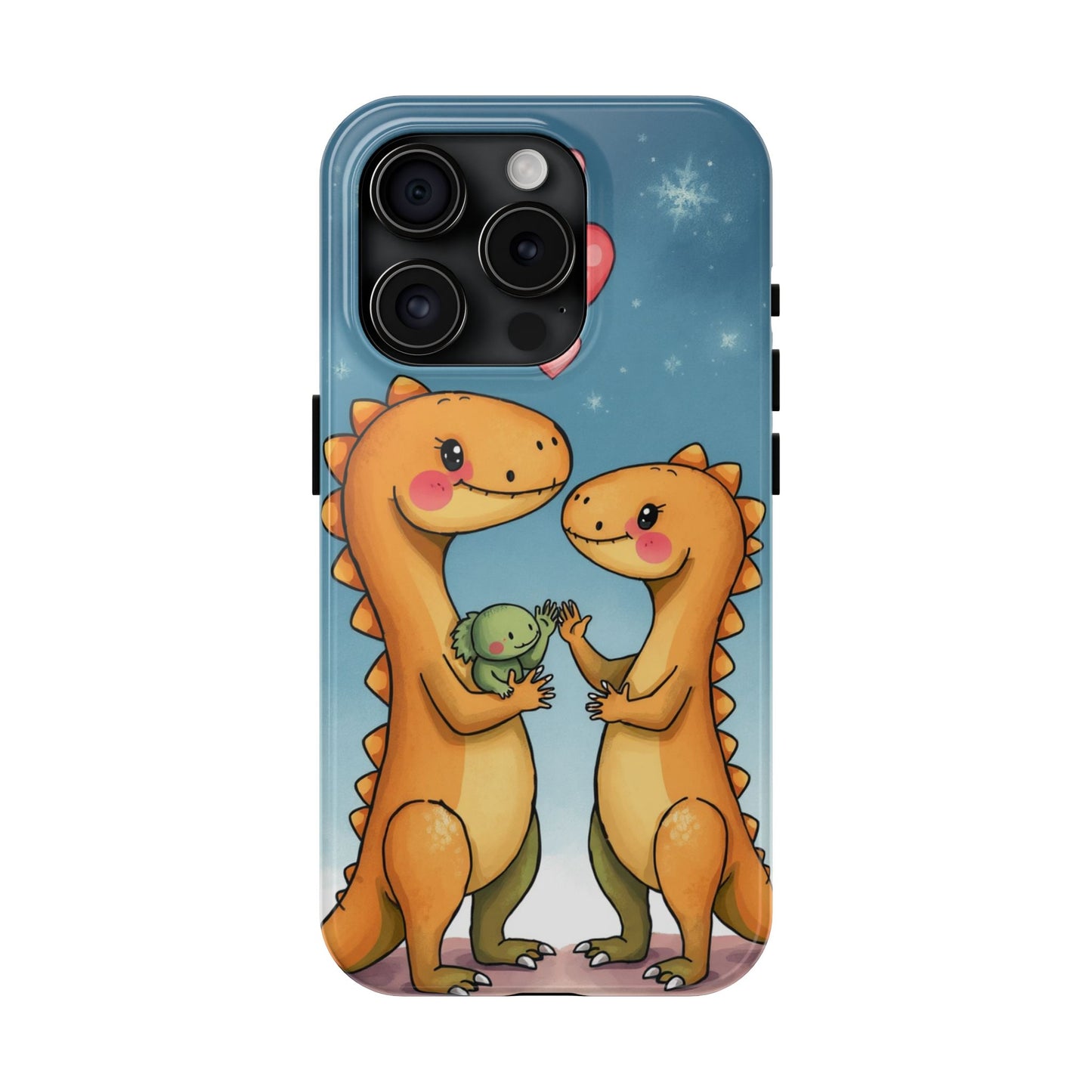 Dino Love Tough Phone Case - Cute & Durable Design for Kids & Parents