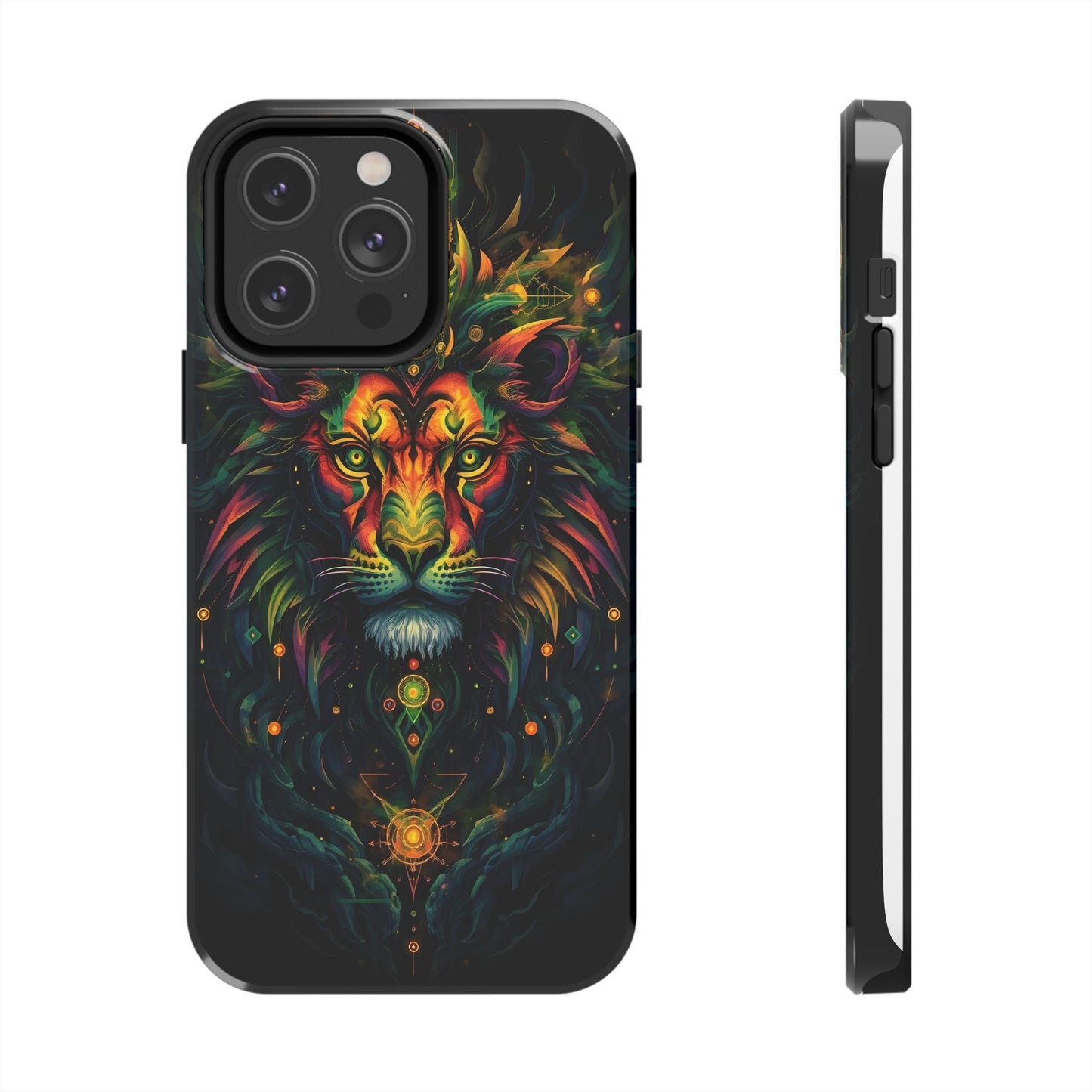 Vibrant Mystical Lion Art Tough Phone Case - Bold Protector for Animal Lovers - for iPhone