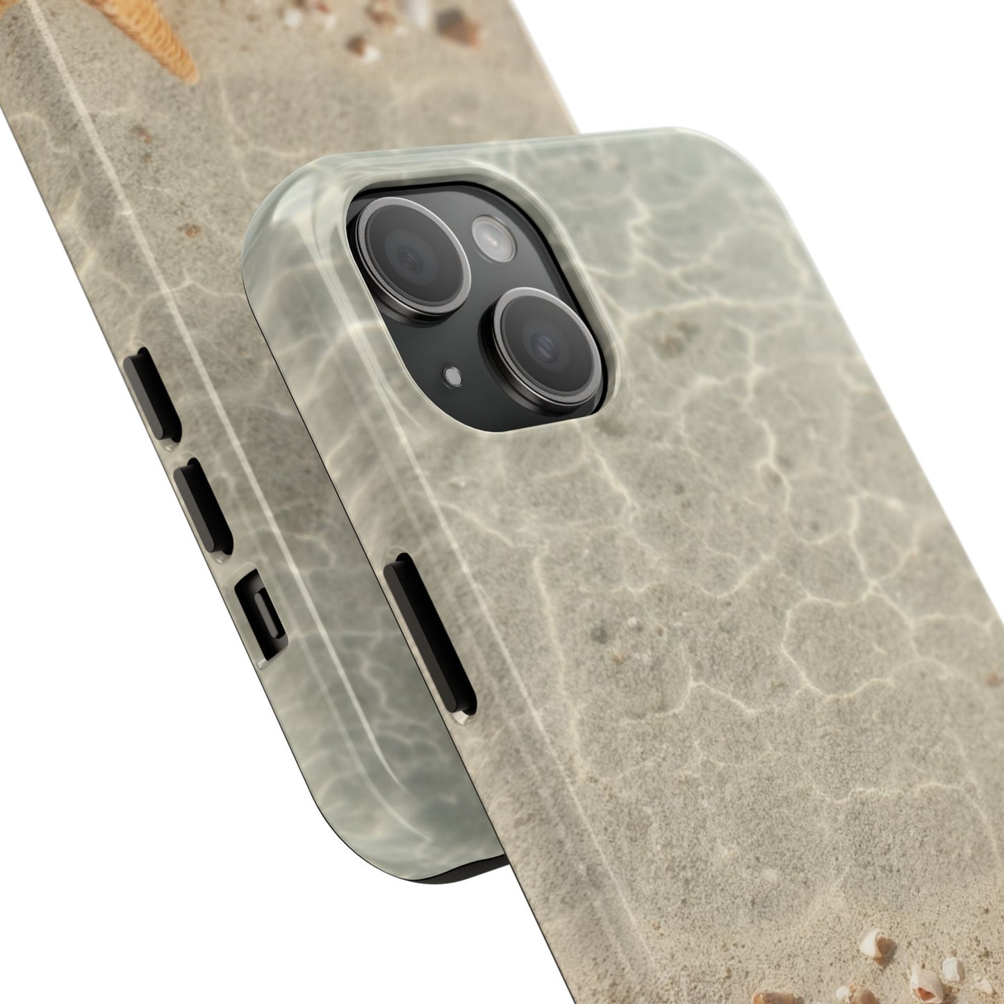 Beach-Inspired Tough Phone Case with Starfish and Seashell Design