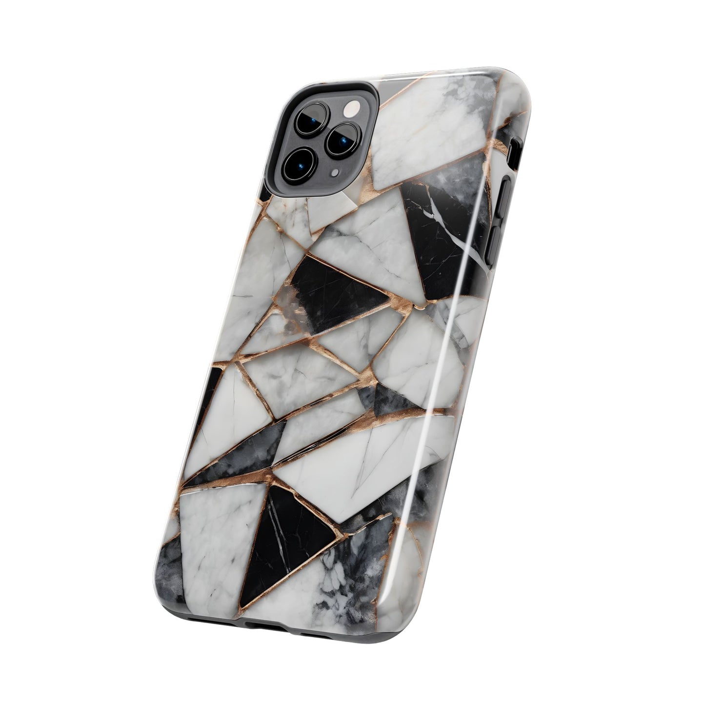 Elegant Marble Tough Phone Case - Stylish Protection for iPhone