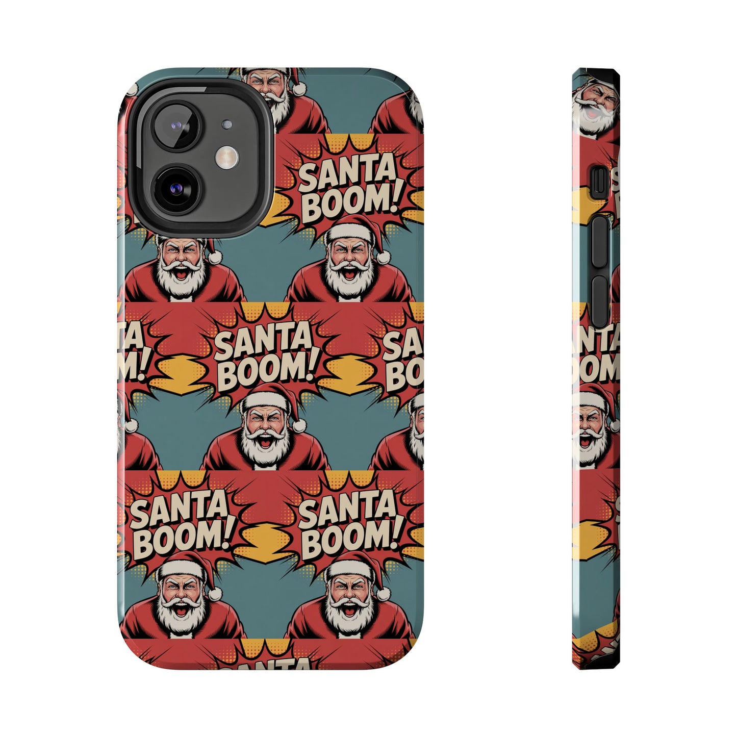 Festive Santa Boom Pattern Tough Phone Case