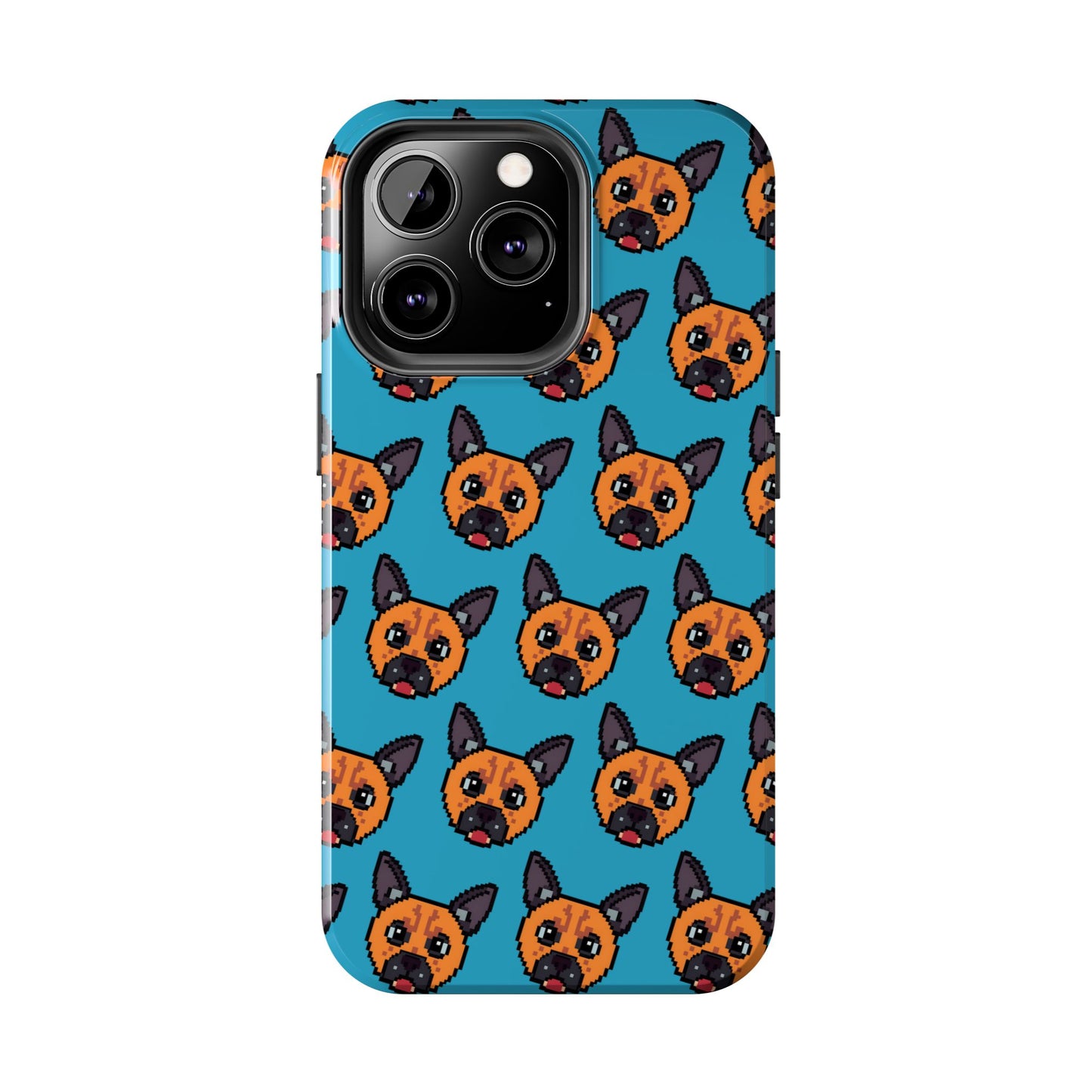 Cute Orange Dog Pixel Art Pattern Tough Phone Case - Fun & Durable Protection - for iPhone