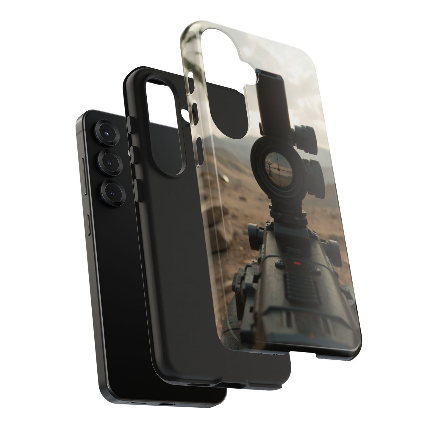 Tough Phone Case with Sniper Scope Design - Durable & Stylish Protection for Outdoors Enthusiasts