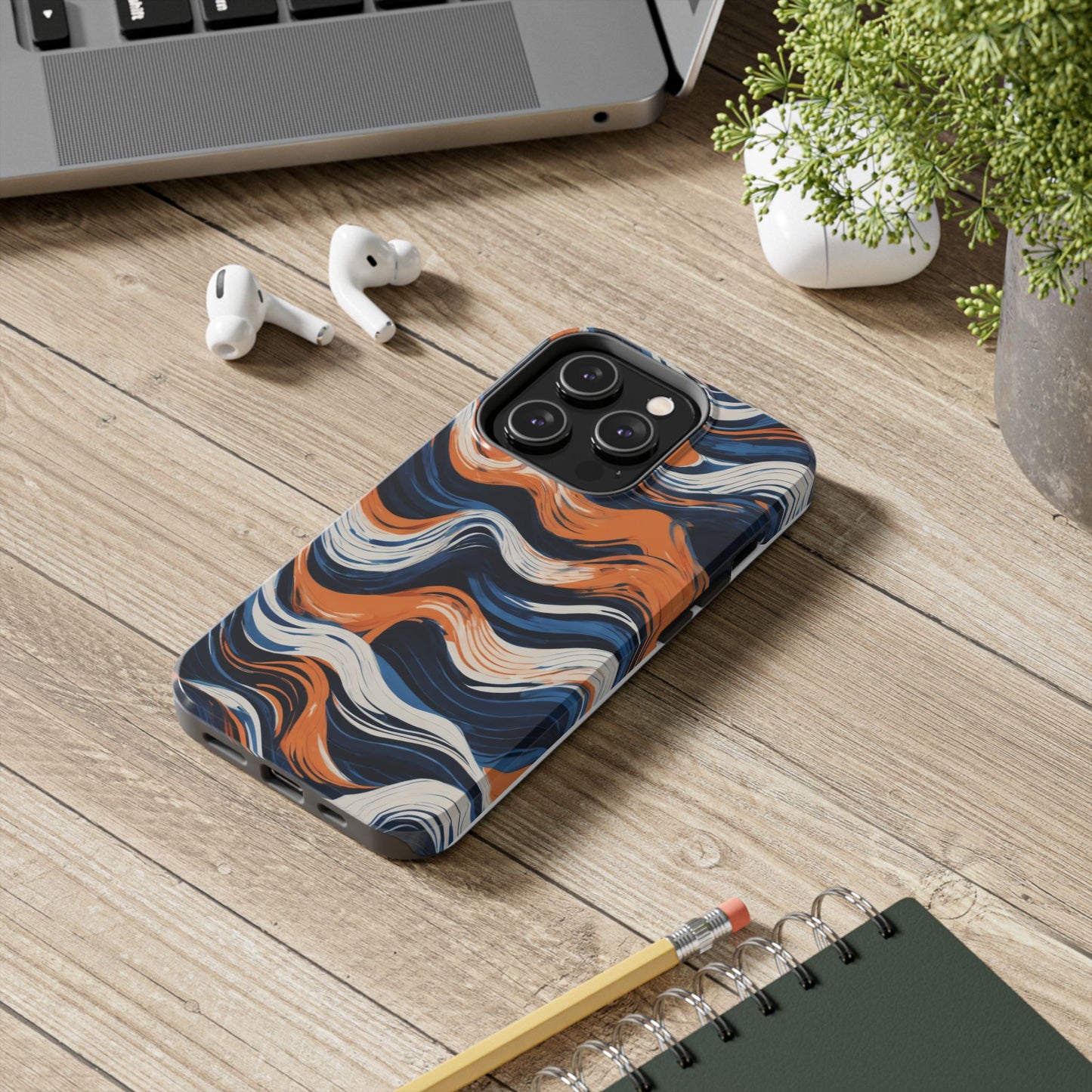 Wave Pattern Tough Phone Case - Stylish and Durable for Modern Lifestyle - for iPhone