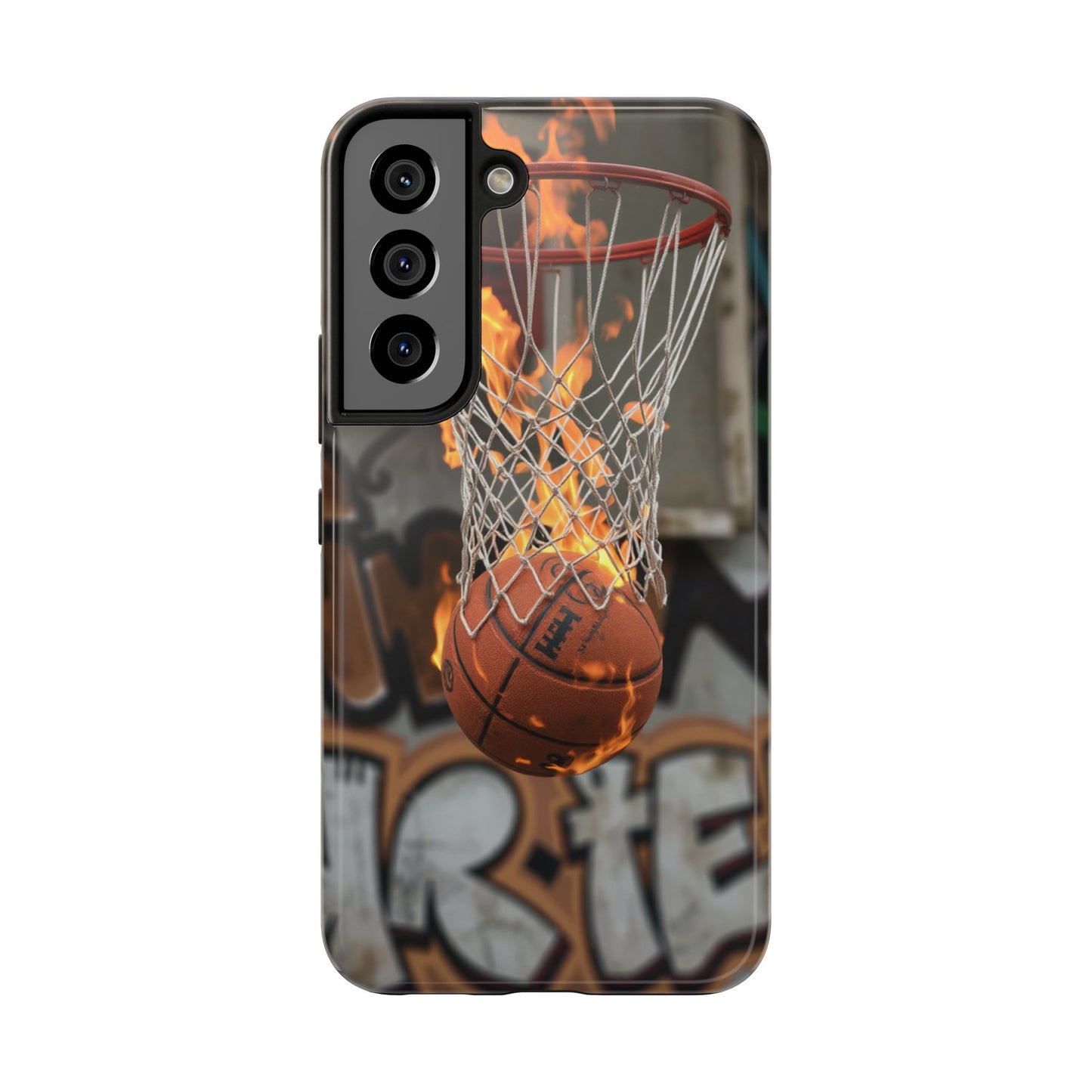Fire Basketball Tough Phone Case - Durable Sporty Design for Athletes & Fans