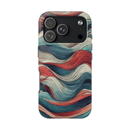 Abstract Waves Tough Phone Case - Stylish & Durable Phone Protection - for iPhone