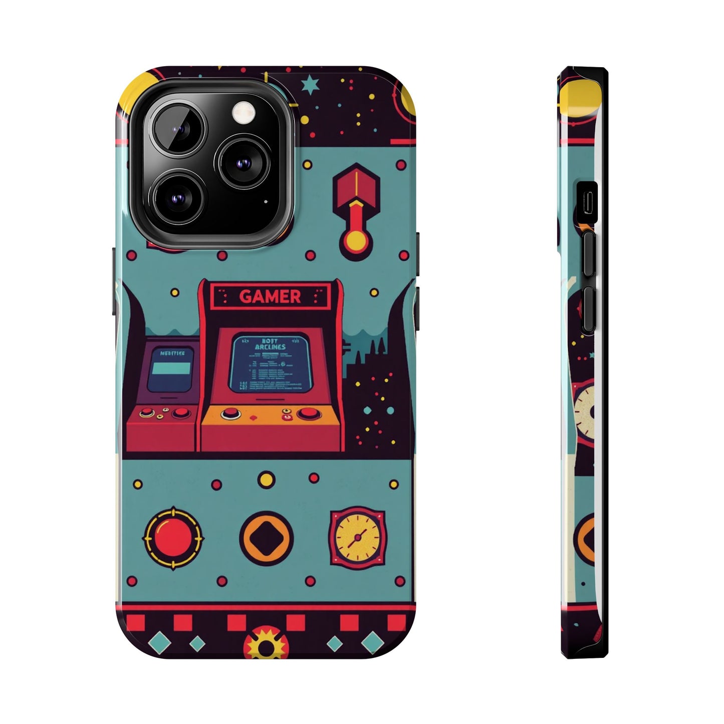 Retro Gamer Tough Phone Case - Vibrant Arcade Design for Gaming Enthusiasts - for iPhone