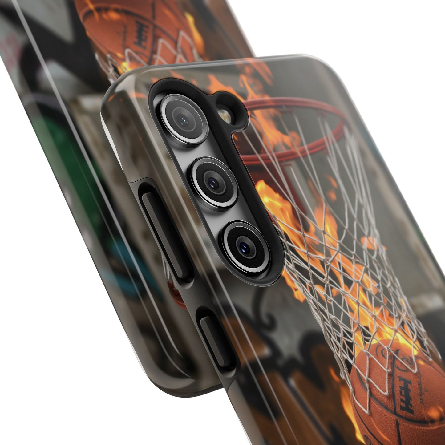 Fire Basketball Tough Phone Case - Durable Sporty Design for Athletes & Fans