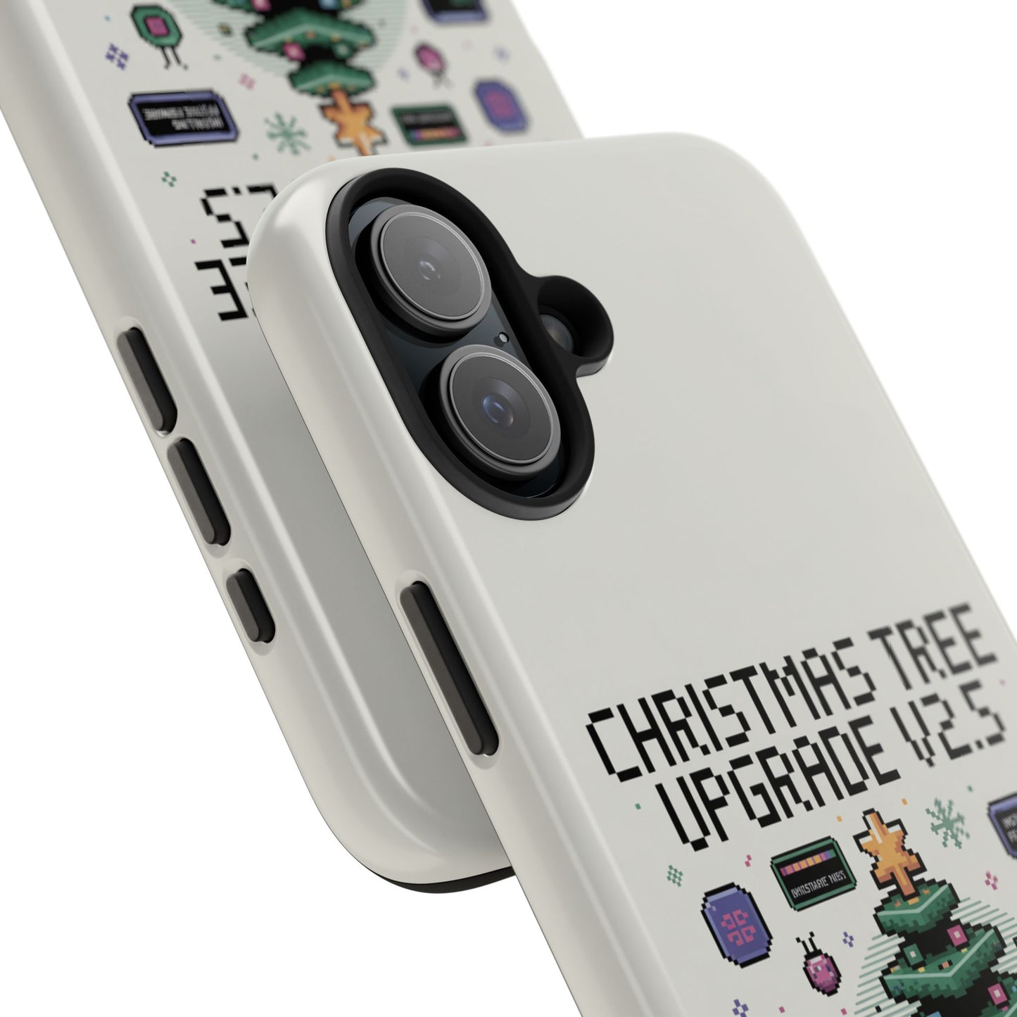 Christmas Tree Upgrade Tough iPhone Case - Pixel Art Design