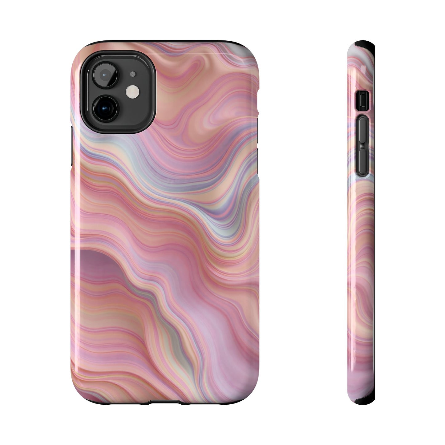 Stylish Tough Phone Cases - Abstract Pink Marble Design