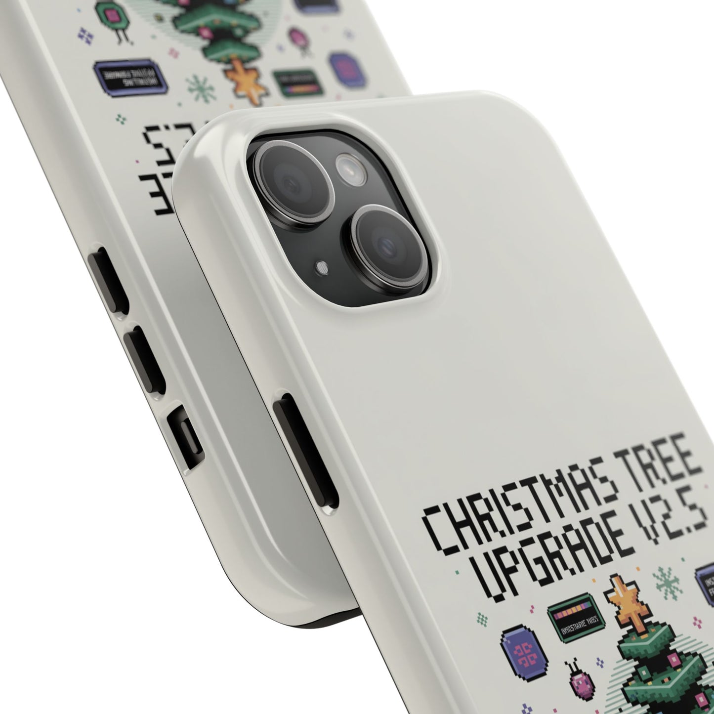 Christmas Tree Upgrade Tough iPhone Case - Pixel Art Design