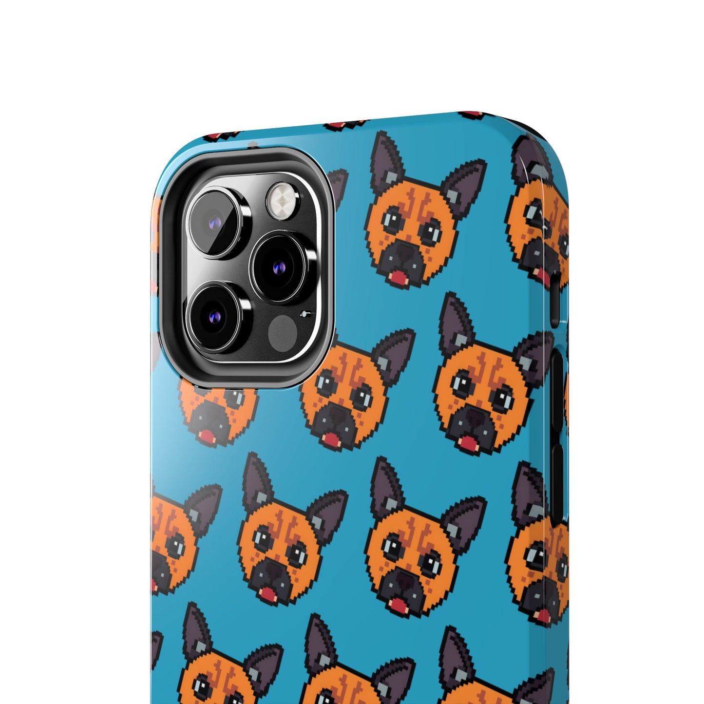 Cute Orange Dog Pixel Art Pattern Tough Phone Case - Fun & Durable Protection - for iPhone
