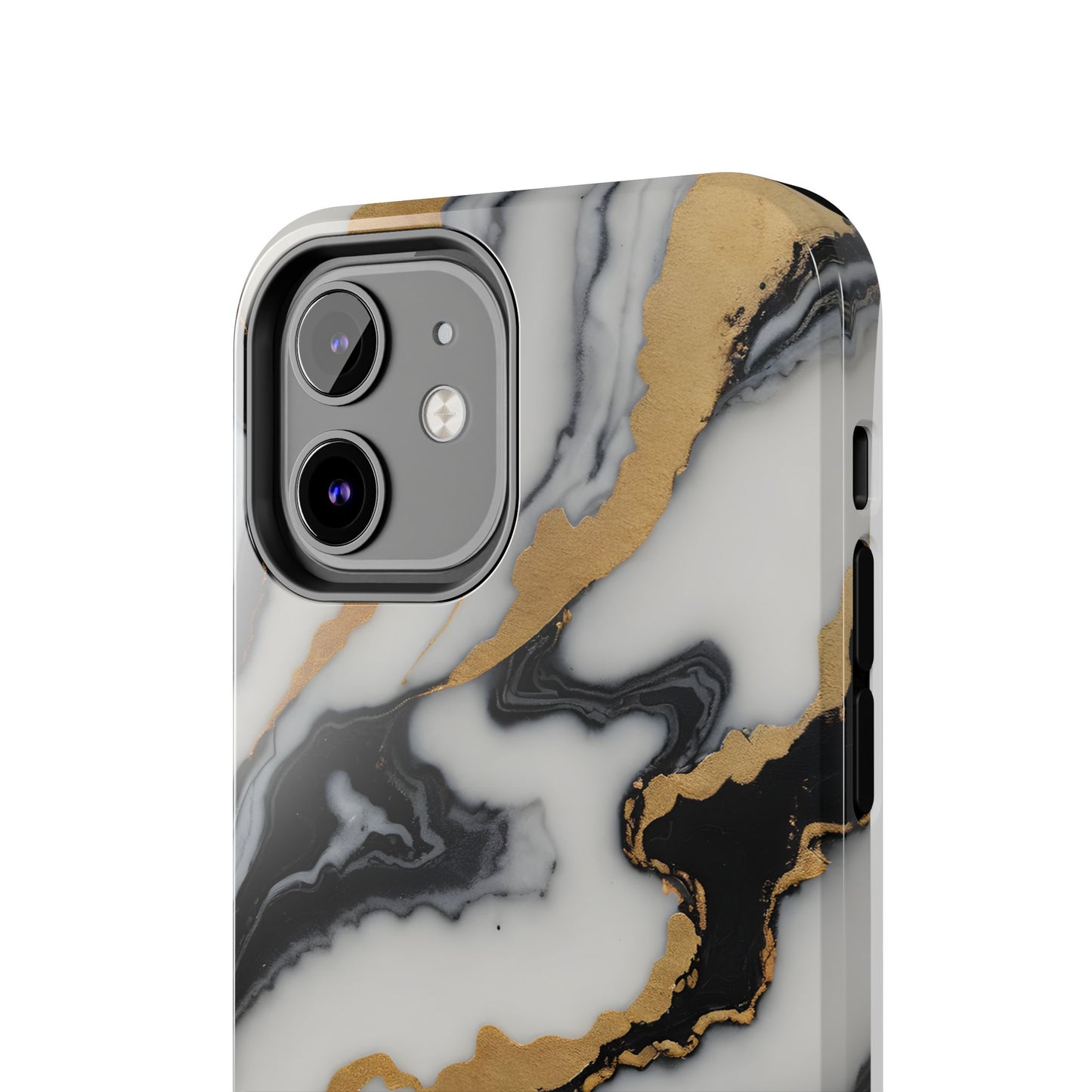 Elegant Gold Marble Tough Phone Case - Stylish Protection for Your iPhone