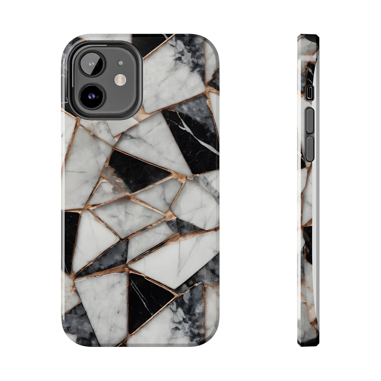 Elegant Marble Tough Phone Case - Stylish Protection for iPhone