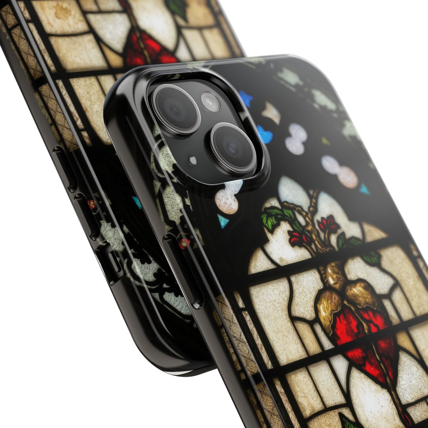 Stained Glass Heart Tough Phone Case - Unique Design for Protection & Style