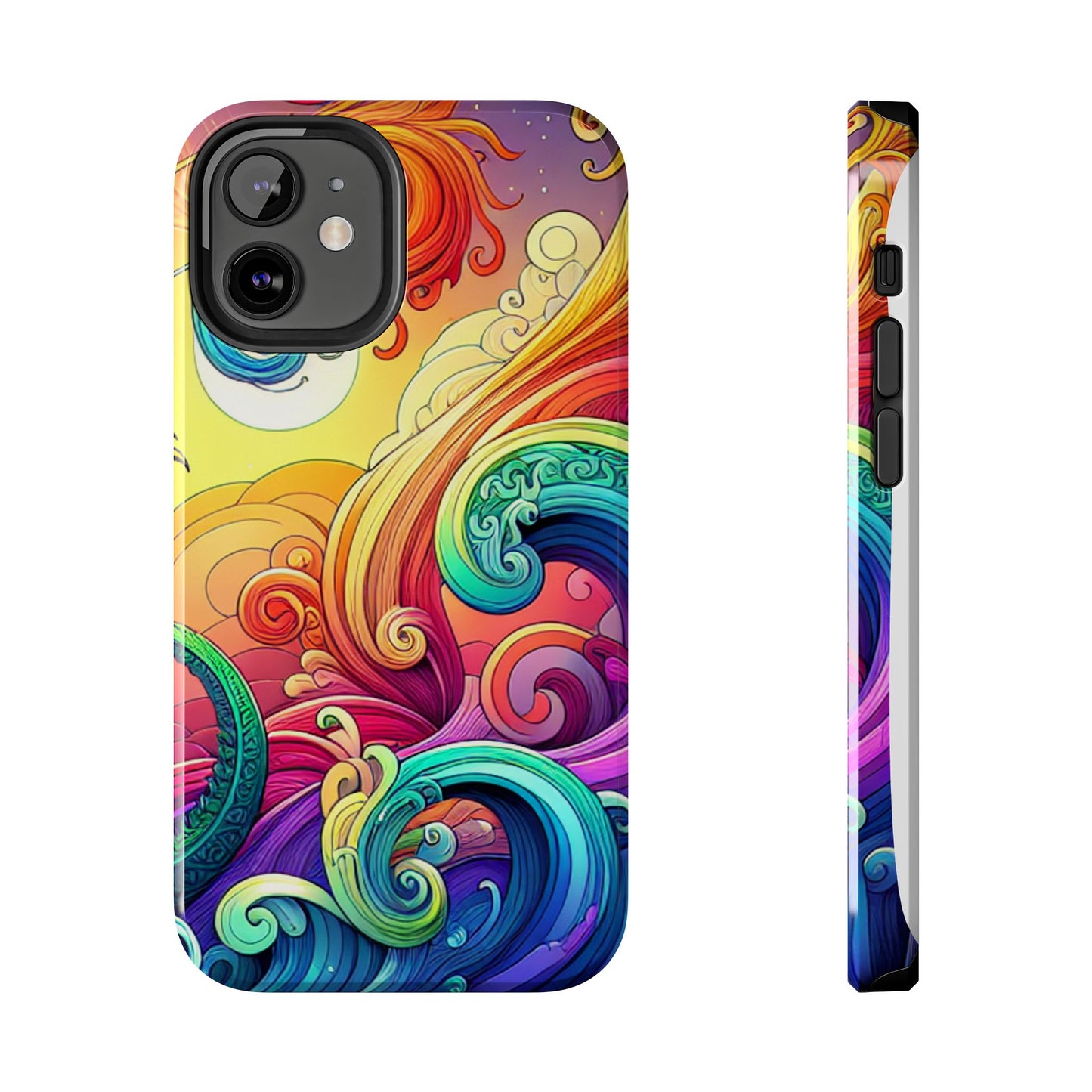 Fantasy Ocean Waves Tough Phone Case - Colorful Protective Cover - for iPhone