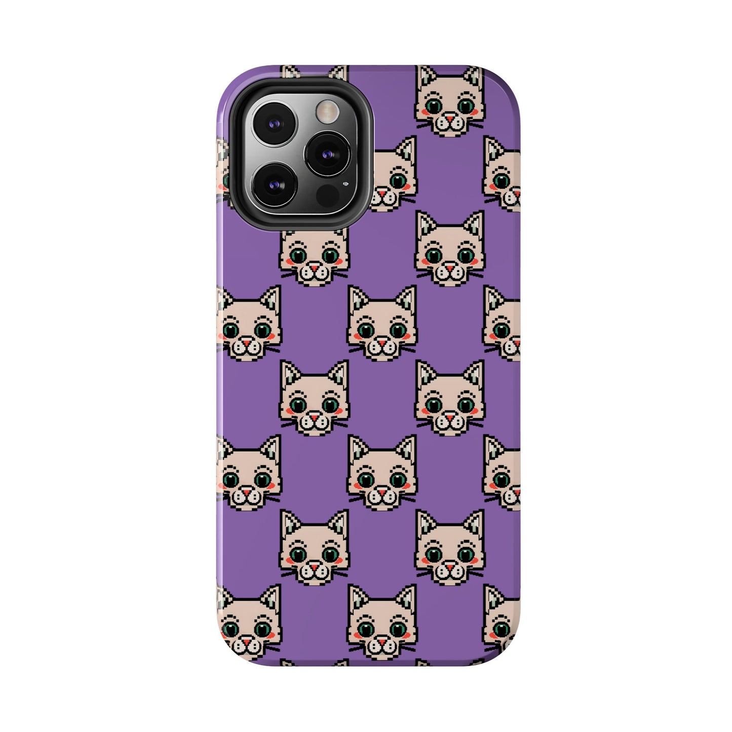 Cute Pixel Cat Tough Phone Case – Fun and Durable Protection for Cat Lovers - for iPhone