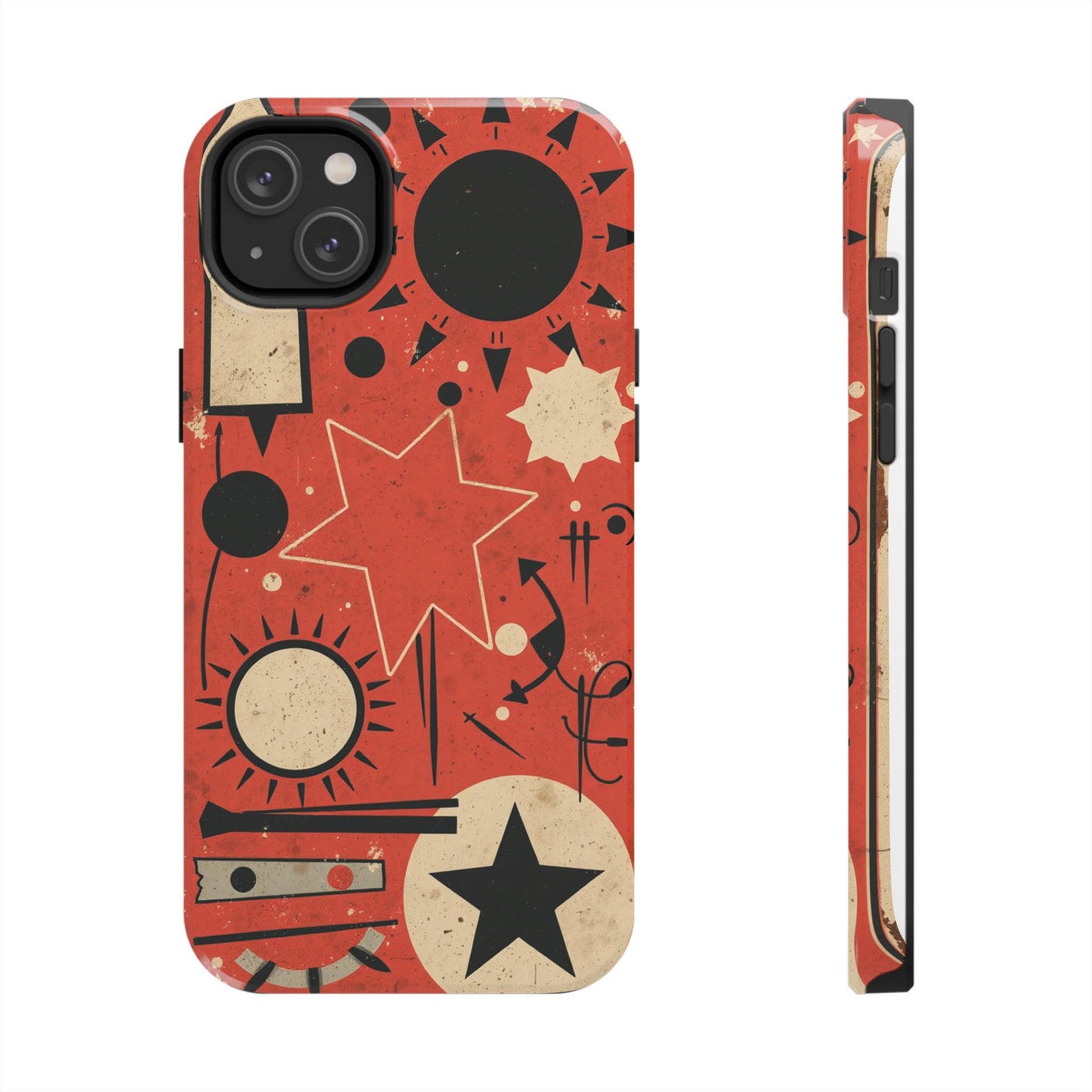 Retro Bold Tough Phone Case - Unique Geometric Design - for iPhone