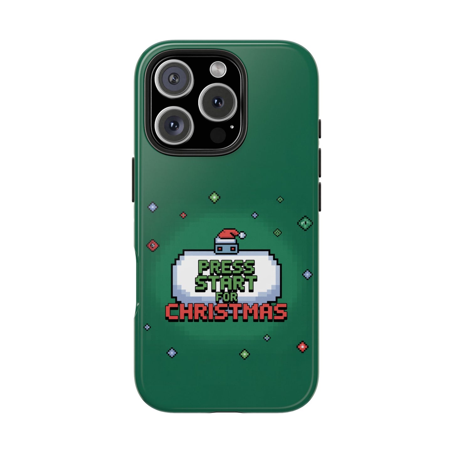 Christmas Pixel Gaming Phone Case - Press Start for Christmas Design