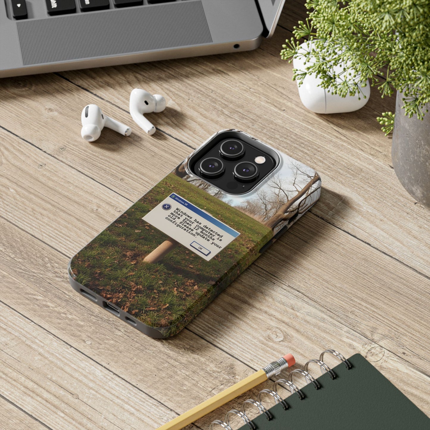 Durable Phone Case with Windows 98 Error Message Design - Perfect Gift for Tech Lovers