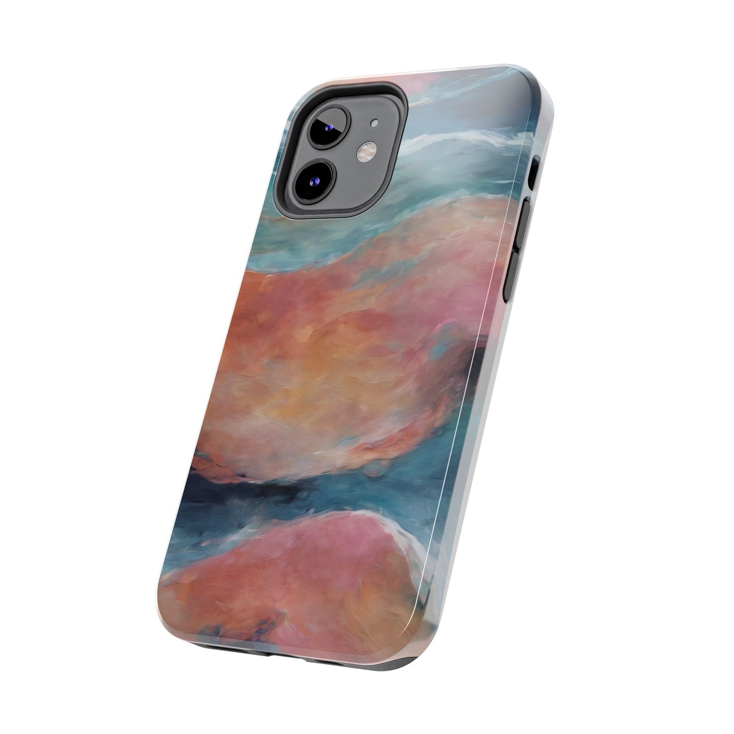 Artistic Painted Sea Tough Phone Case - Abstract Waves Design - for iPhone