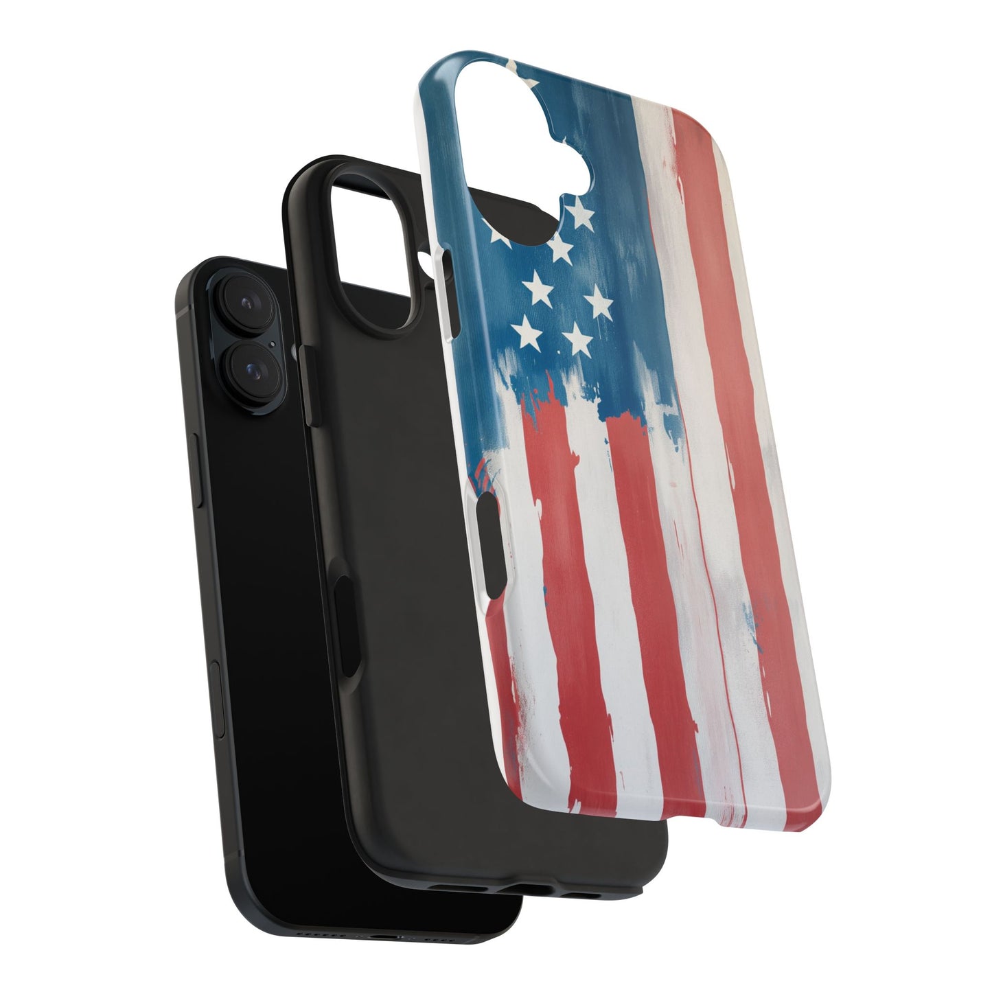 Patriotic Tough Phone Cases - Abstract USA Flag Design for Durable Protection - for iPhone