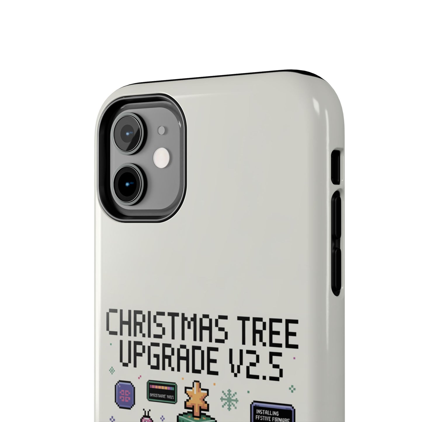 Christmas Tree Upgrade Tough iPhone Case - Pixel Art Design
