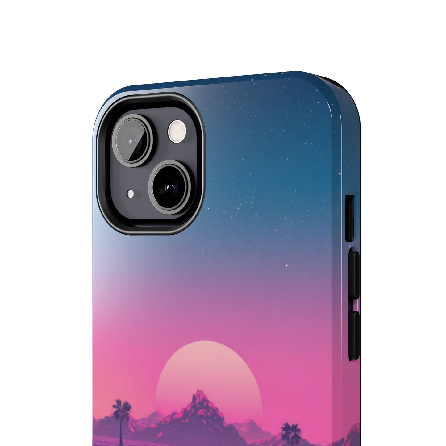 Retro Aesthetic Tough Phone Case - Vibrant Sunset Design