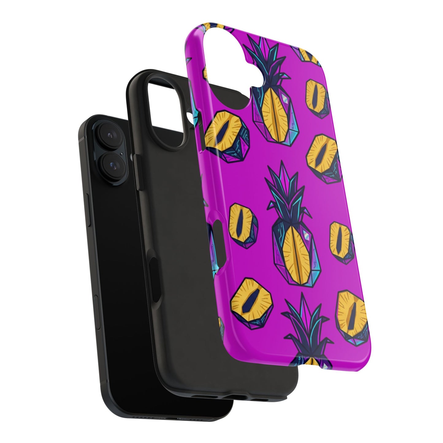 Cyberpunk Origami Pineapple iPhone Case