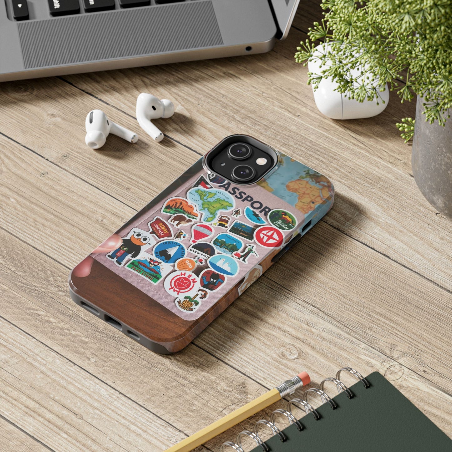 Adventure Stickers Phone Case - Tough Protection for Travel Lovers