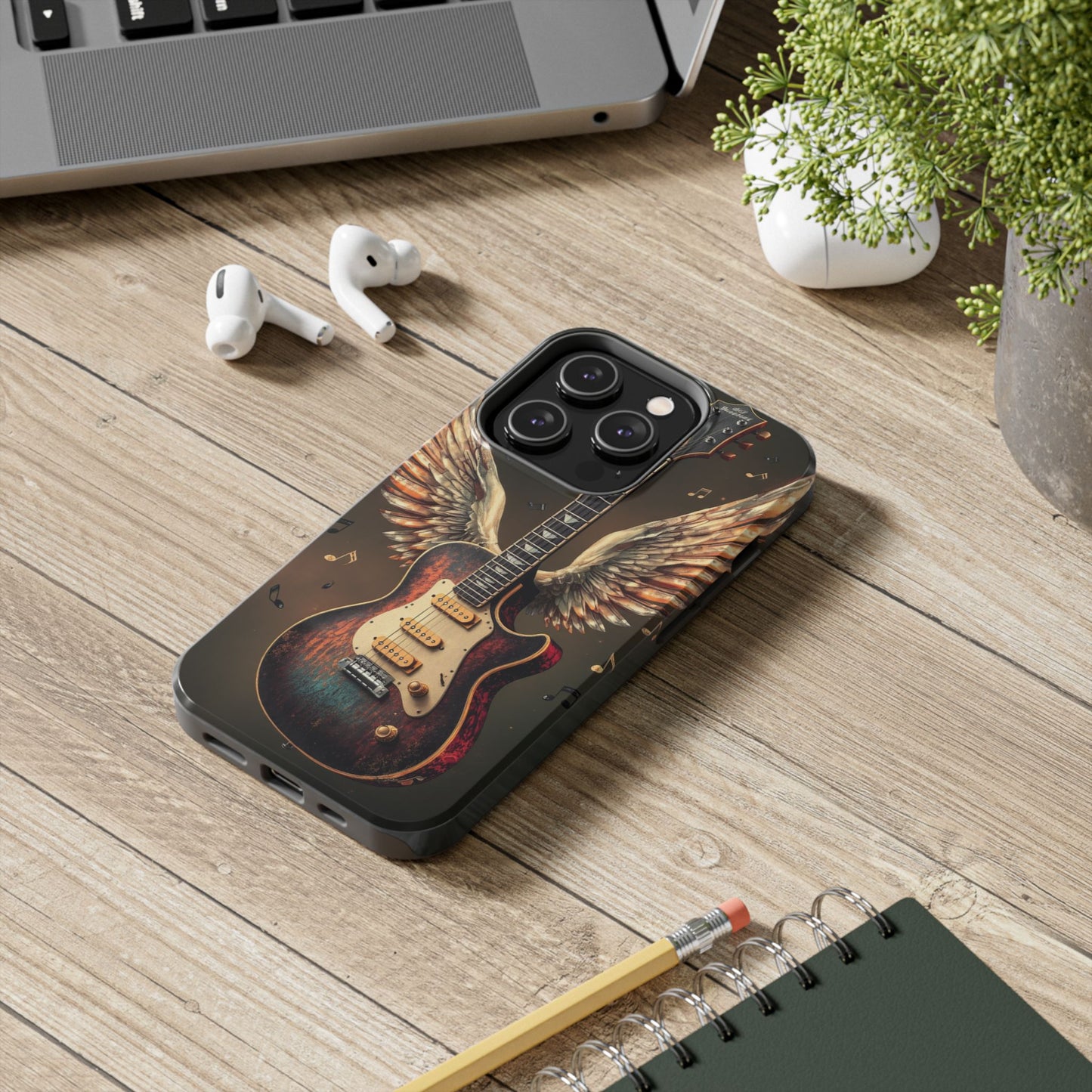 Inspirational Guitar Wing Phone Case - Tough Protection for Music Lovers