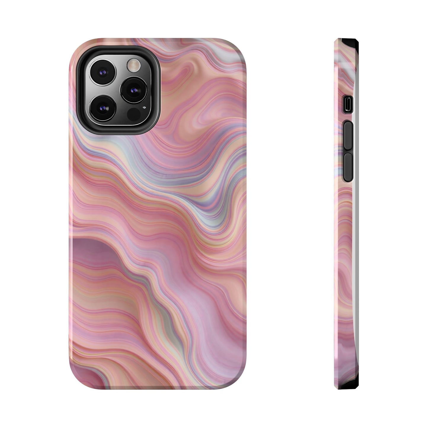 Stylish Tough Phone Cases - Abstract Pink Marble Design