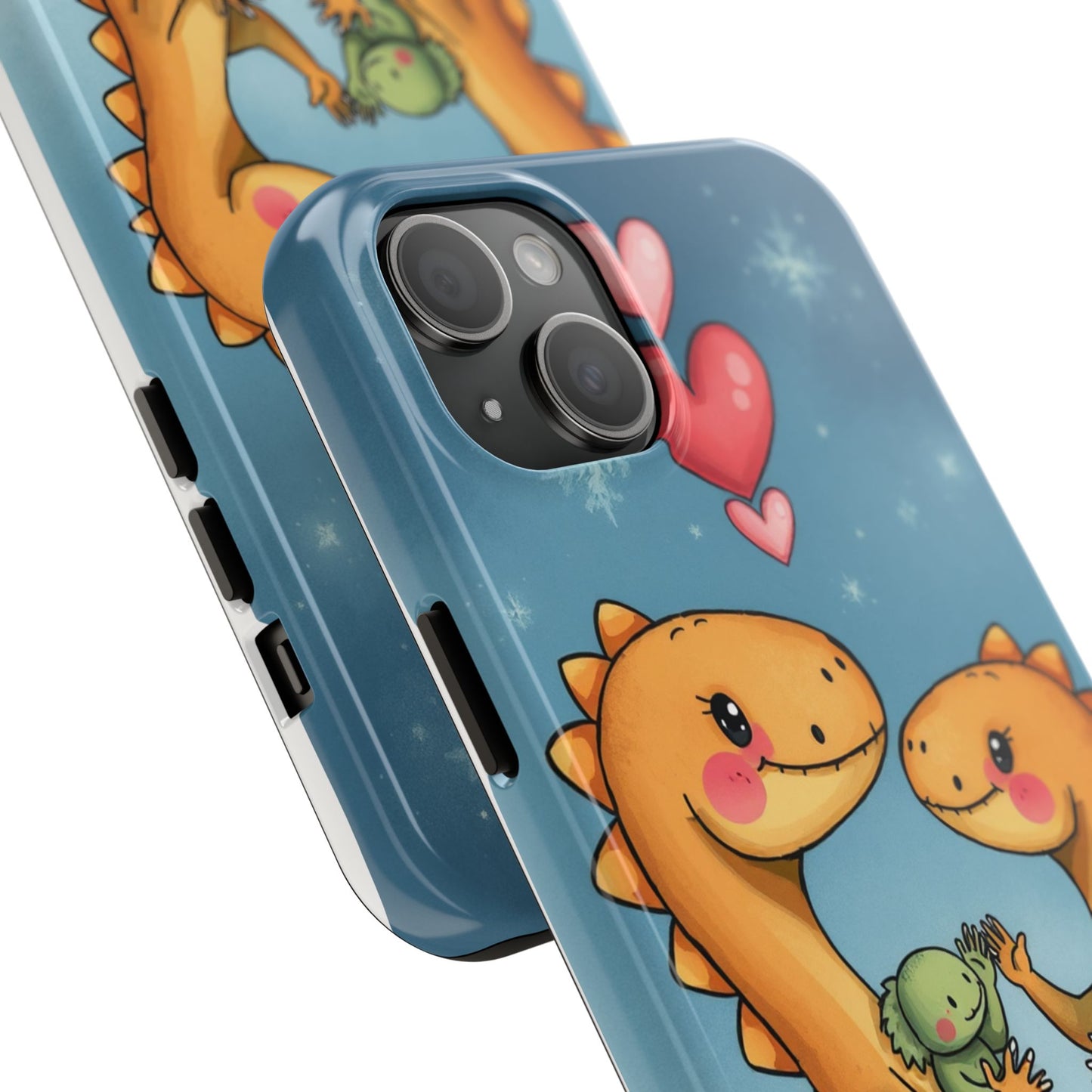 Dino Love Tough Phone Case - Cute & Durable Design for Kids & Parents