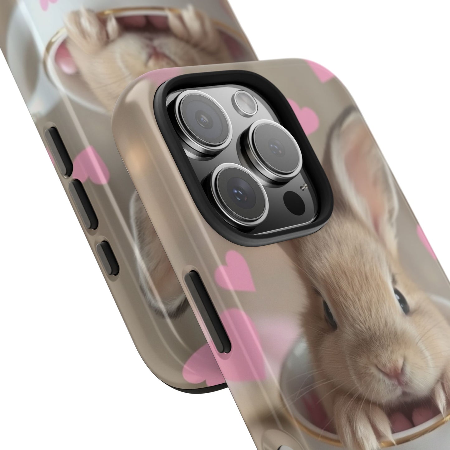 Adorable Bunny Phone Case with Heart Design - Cute Gift for Animal Lovers