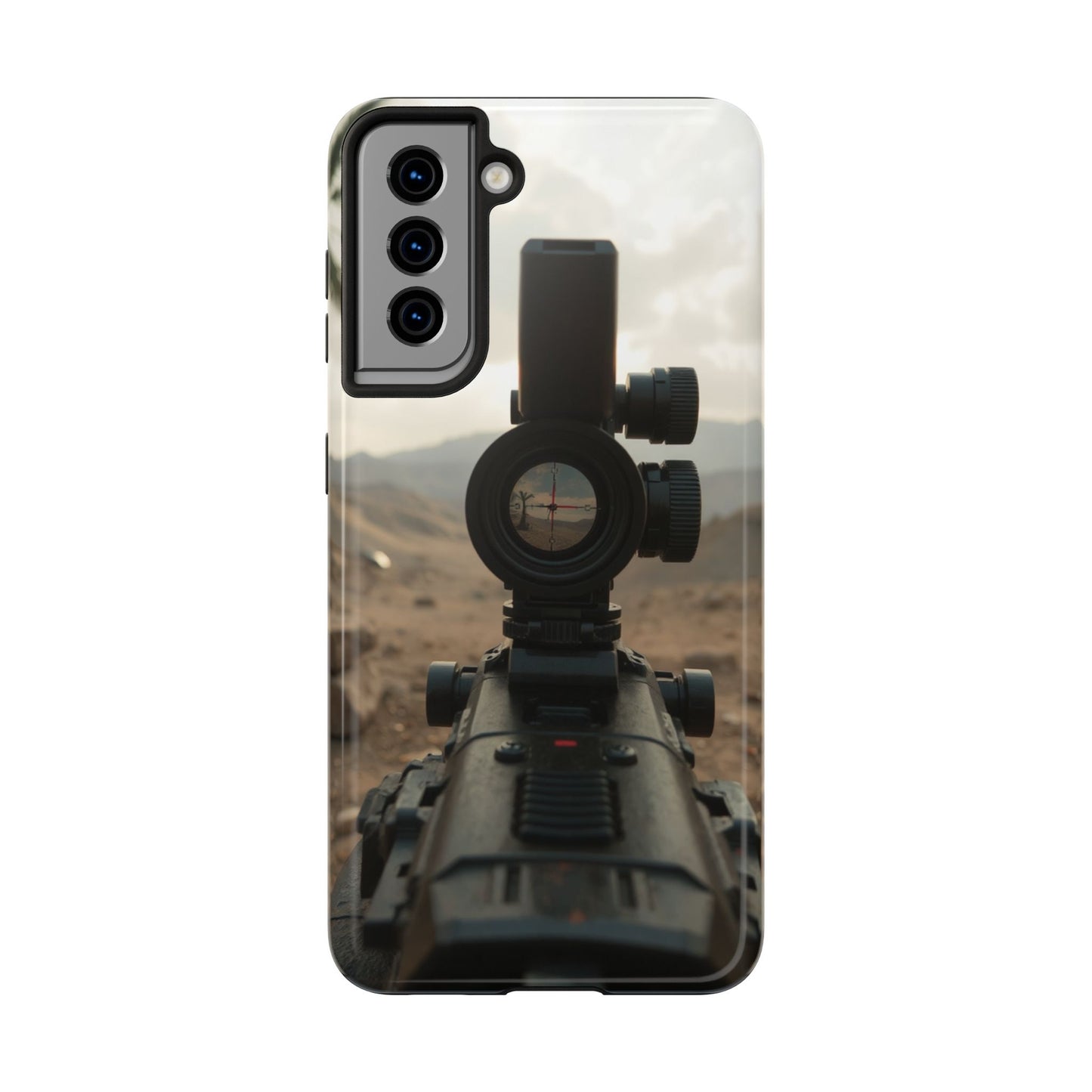 Tough Phone Case with Sniper Scope Design - Durable & Stylish Protection for Outdoors Enthusiasts