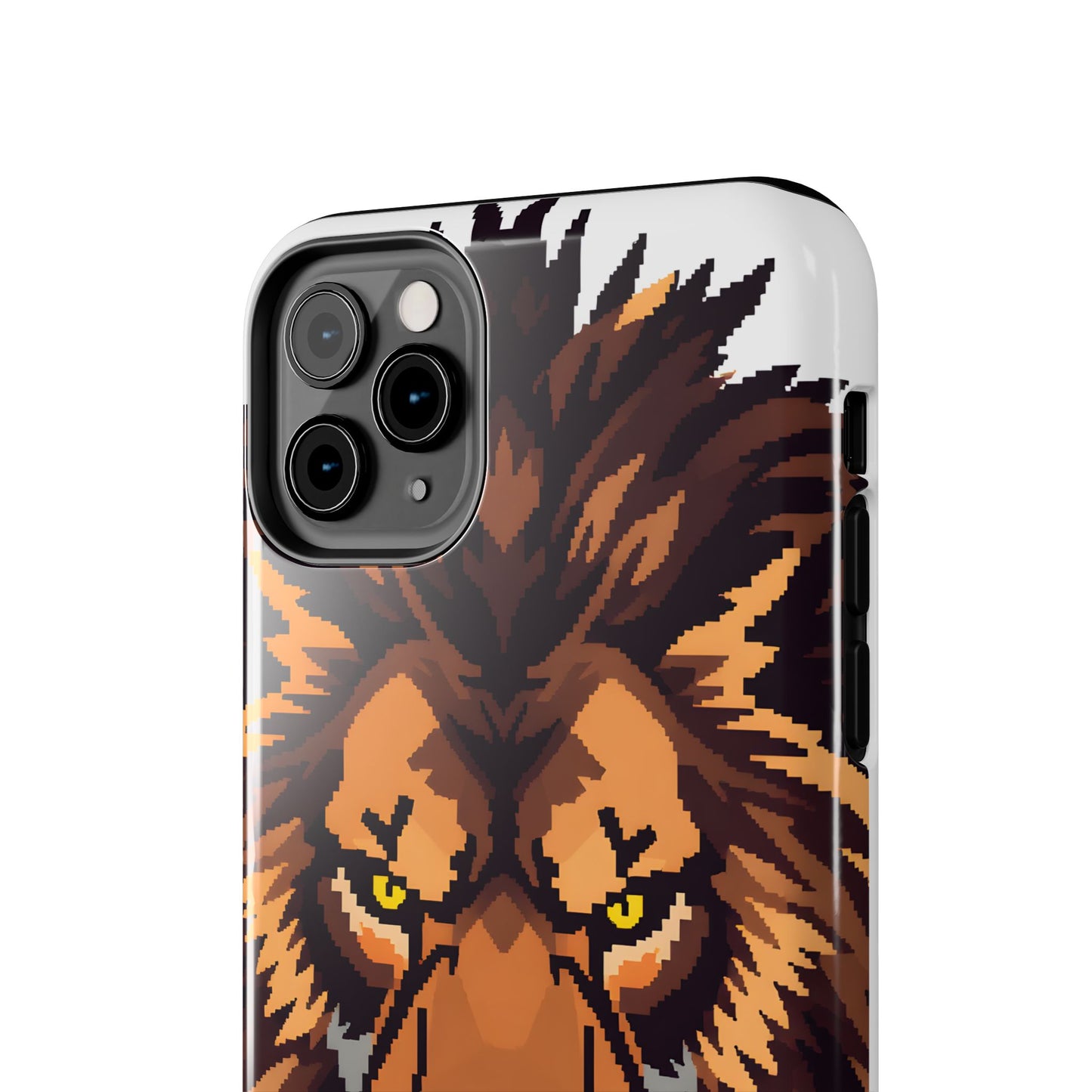 Fierce Pixelated Lion Tough Phone Case - Durable Design for Animal Lovers - for iPhone