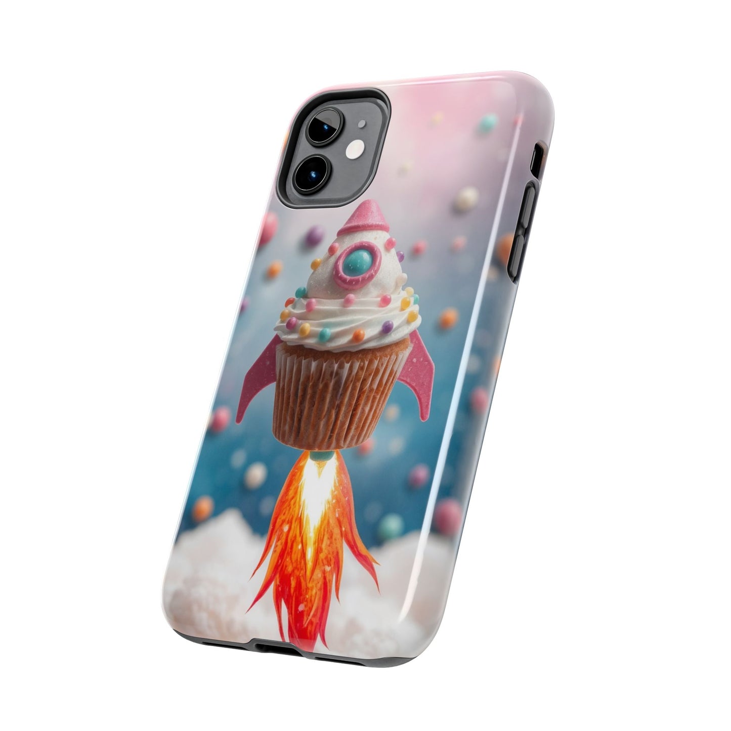 Whimsical Rocket Cupcake Phone Case - Fun Protective Case for Kids and Teens