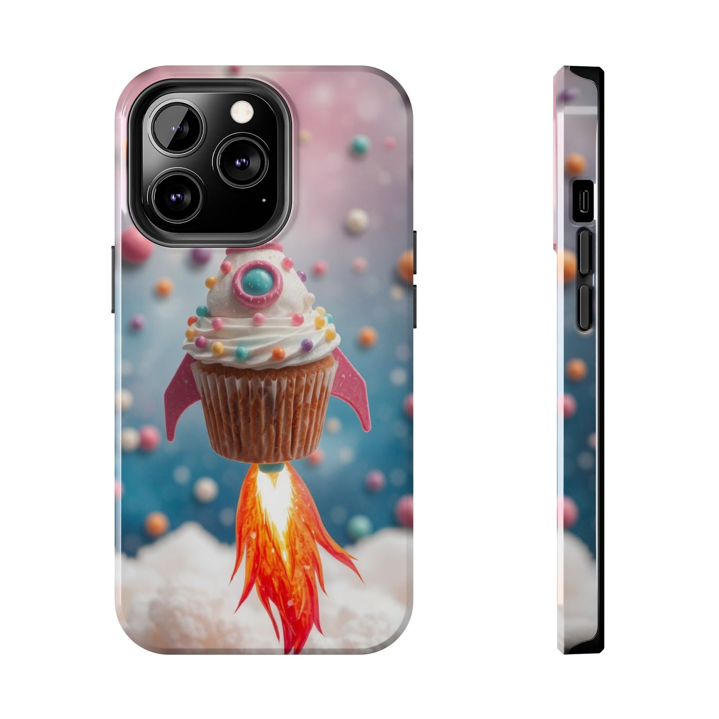 Whimsical Rocket Cupcake Phone Case - Fun Protective Case for Kids and Teens