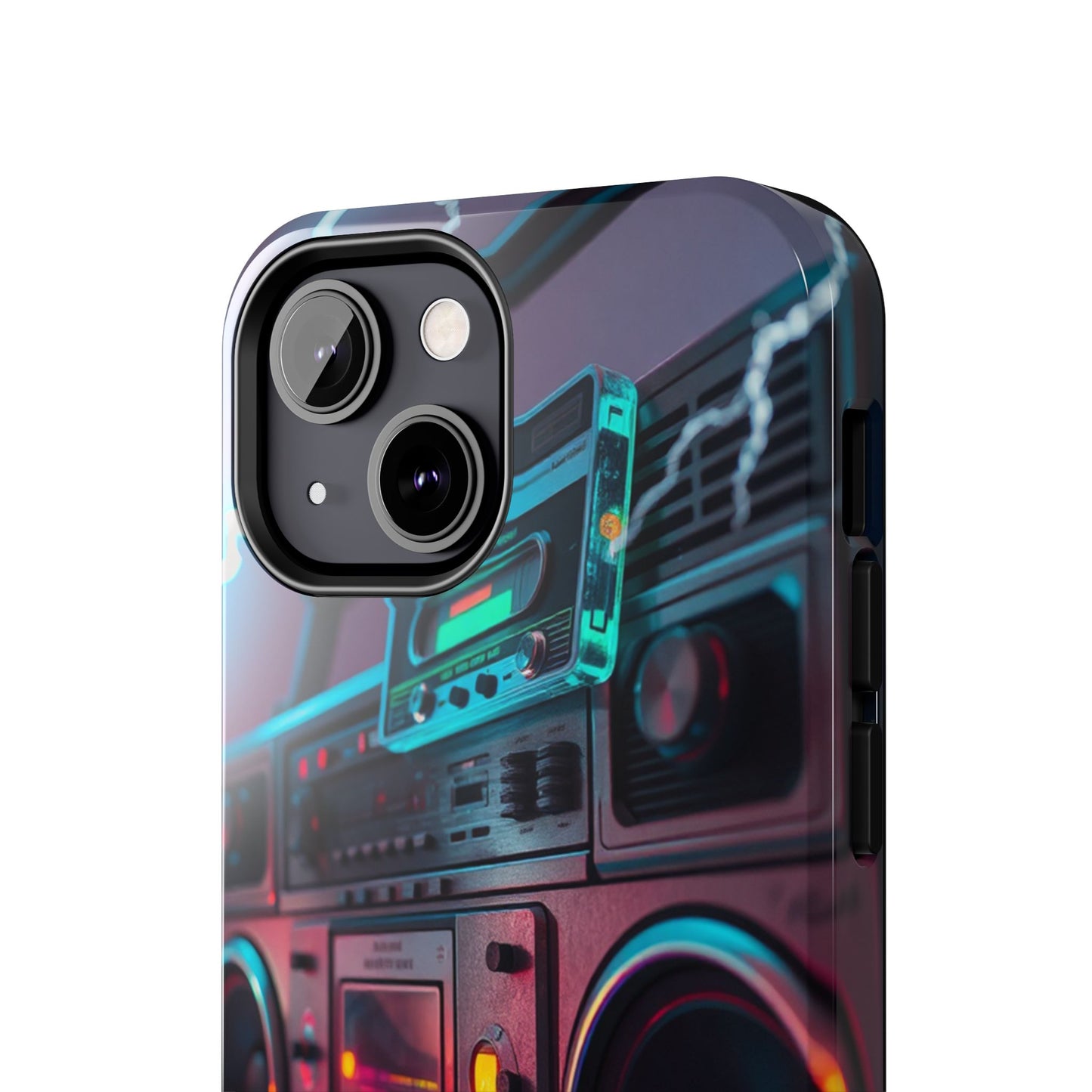 Retro Boombox Tough Phone Case – Vibrant Protection for Music Lovers
