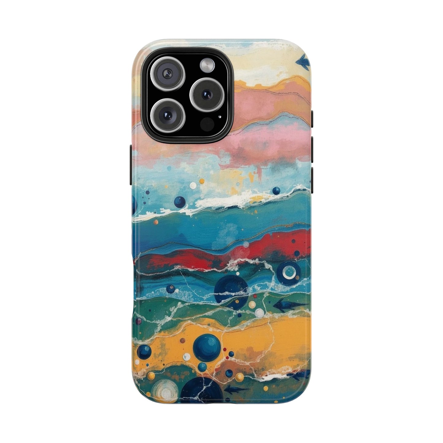 Artistic Tough Phone Case - Vibrant Waves Design for Unique Style