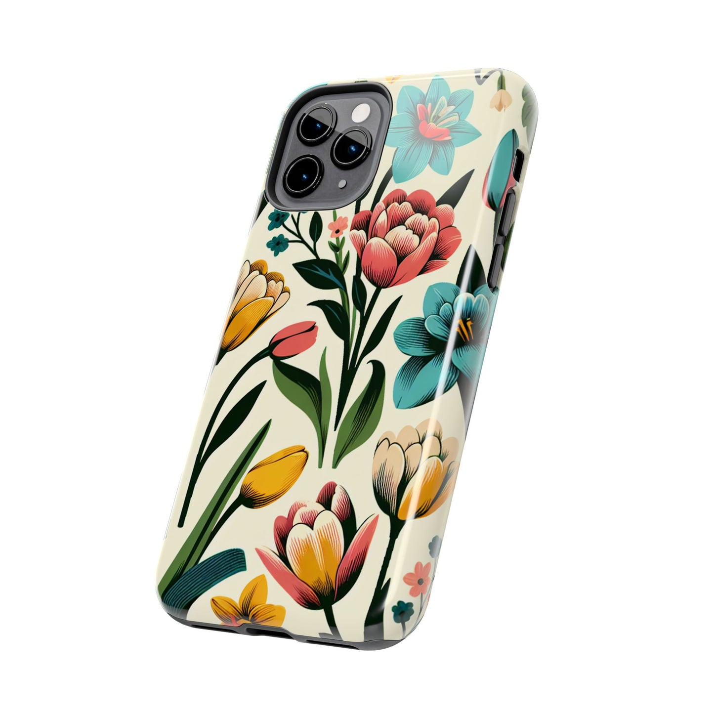 Floral Tough Phone Case - Vibrant Flower Design for Stylish Protection - for iPhone
