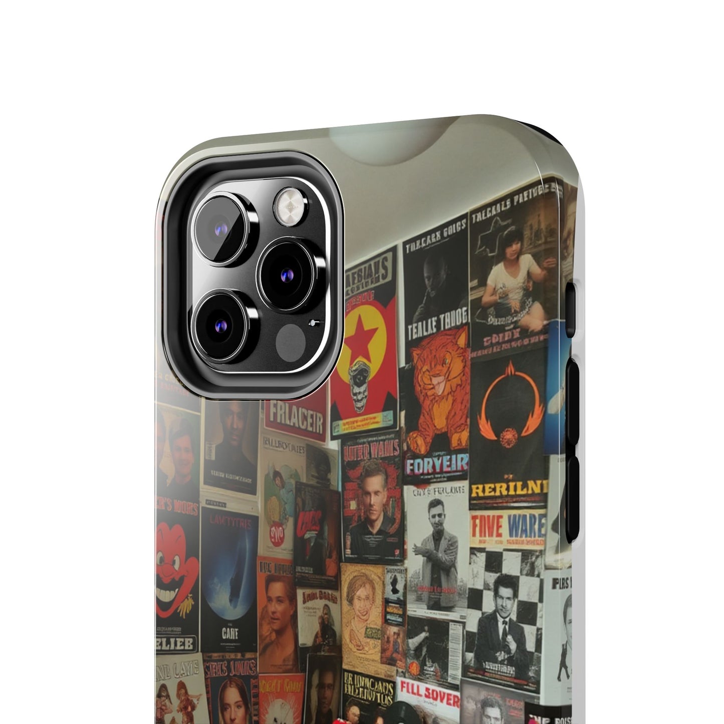 Retro Vibe Tough Phone Case - Vintage Movie Posters & Plush Toys Design