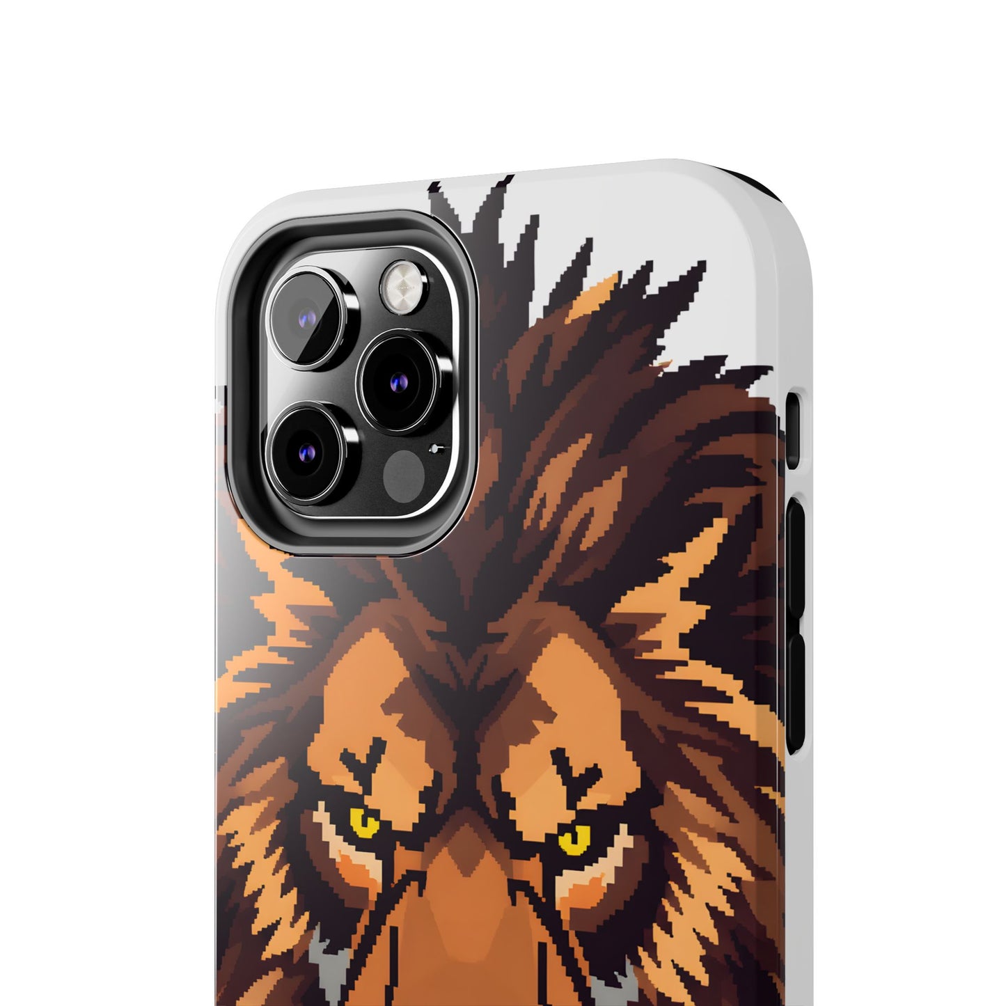 Fierce Pixelated Lion Tough Phone Case - Durable Design for Animal Lovers - for iPhone