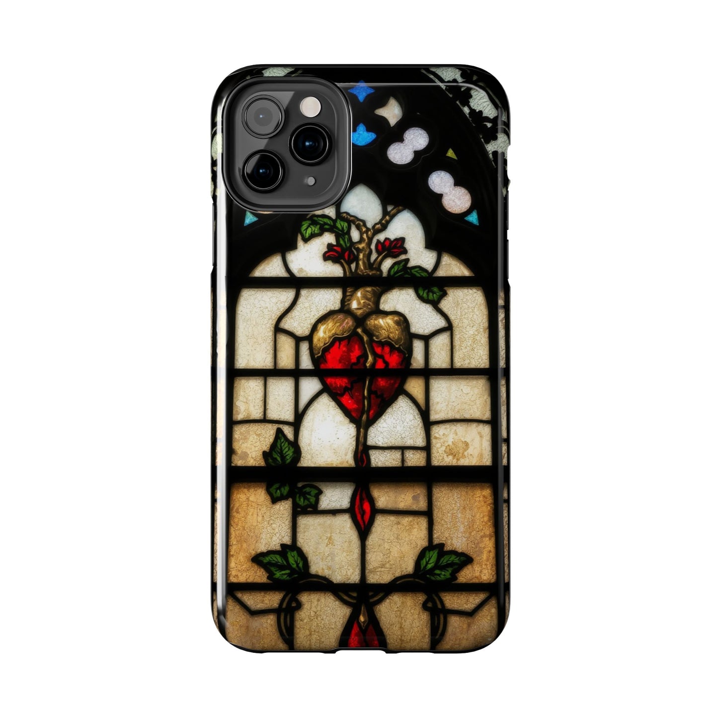 Stained Glass Heart Tough Phone Case - Unique Design for Protection & Style