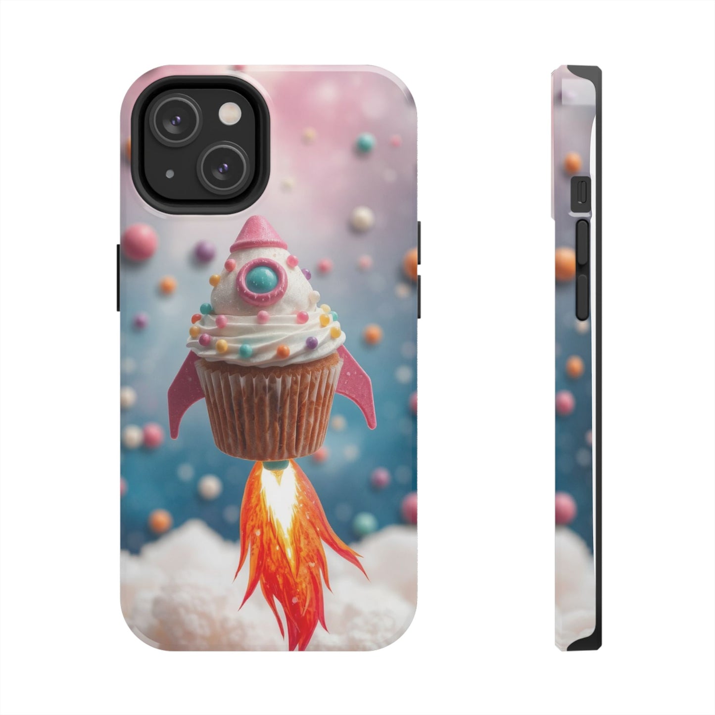 Whimsical Rocket Cupcake Phone Case - Fun Protective Case for Kids and Teens