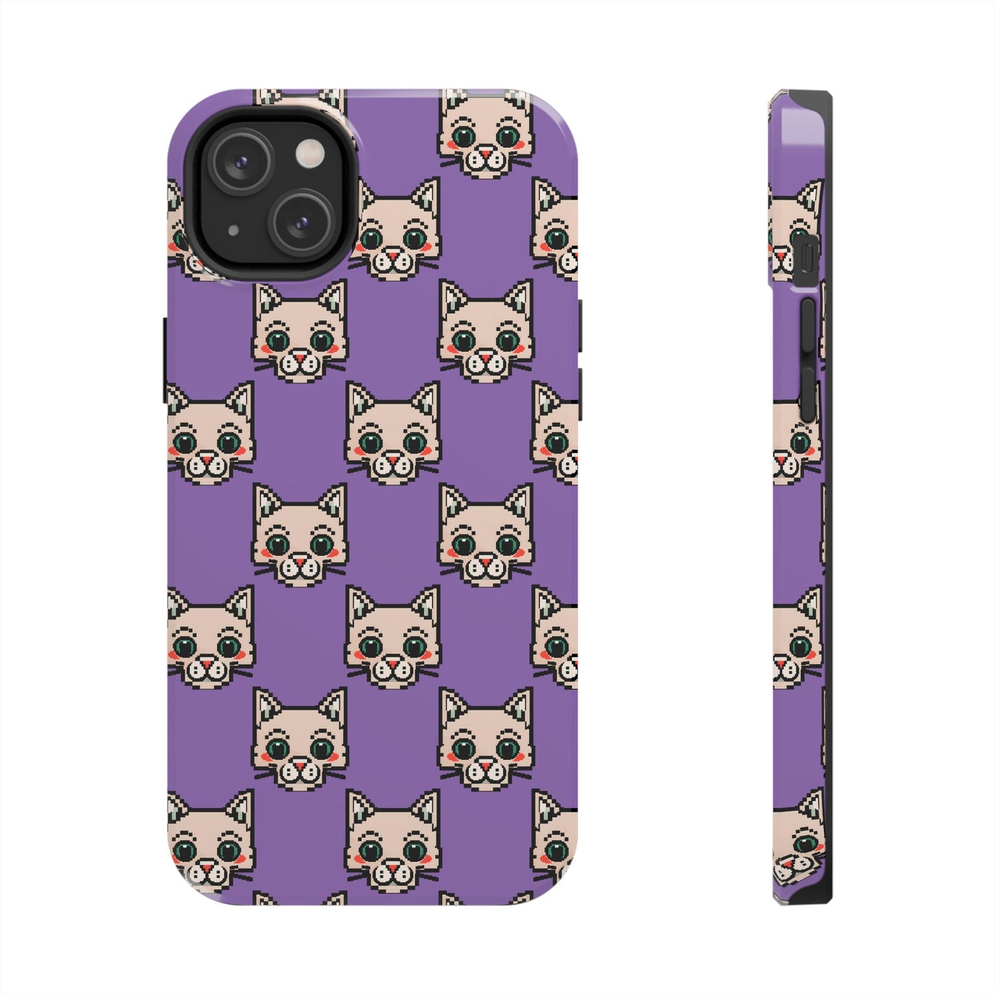 Cute Pixel Cat Tough Phone Case – Fun and Durable Protection for Cat Lovers - for iPhone