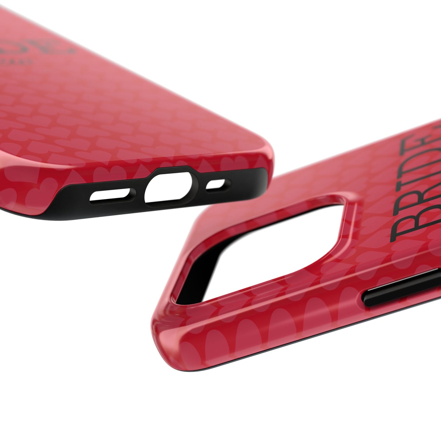 Bride Crew Tough Phone Case – Stylish Red Heart Design for Wedding Parties - for iPhone