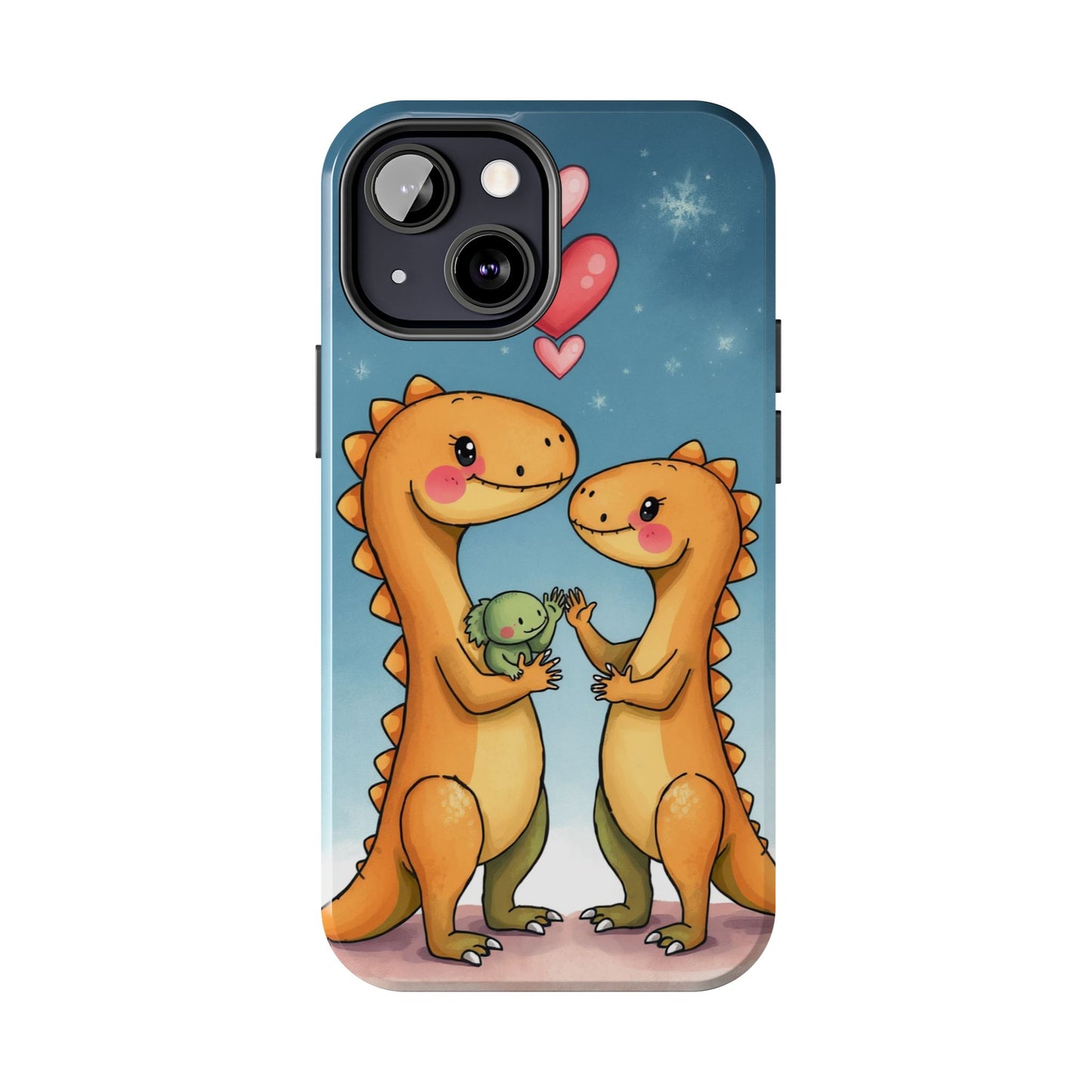 Dino Love Tough Phone Case - Cute & Durable Design for Kids & Parents
